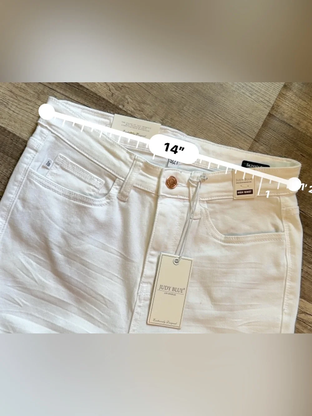 NWT Judy Blue White High Waist Skinny Jeans Size 5/27 Stretch - Picture 7 of 8